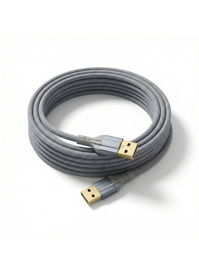 بيكوس كابل شحن سريع BECCOS USB إلى تايب سي بطول 2 متر – سلك مجدول لنقل البيانات والشحن 2 أمبير – رمادي - Image 1